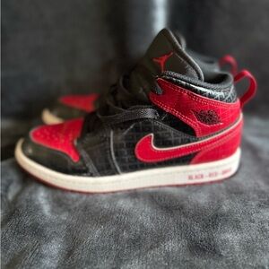 Jordan Kids' Black and Red High-Top Sneakers
